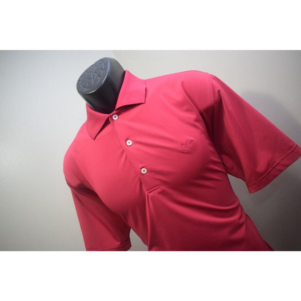Turtleson Golf Polo Tour Performance‎ Dark Pink Dry Fitting Athletic Mens Medium